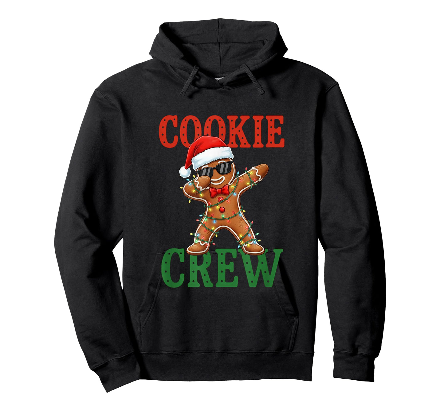 Cookie Crew Dabbing Gingerbread Man Santa Hat Christmas T-Shirt