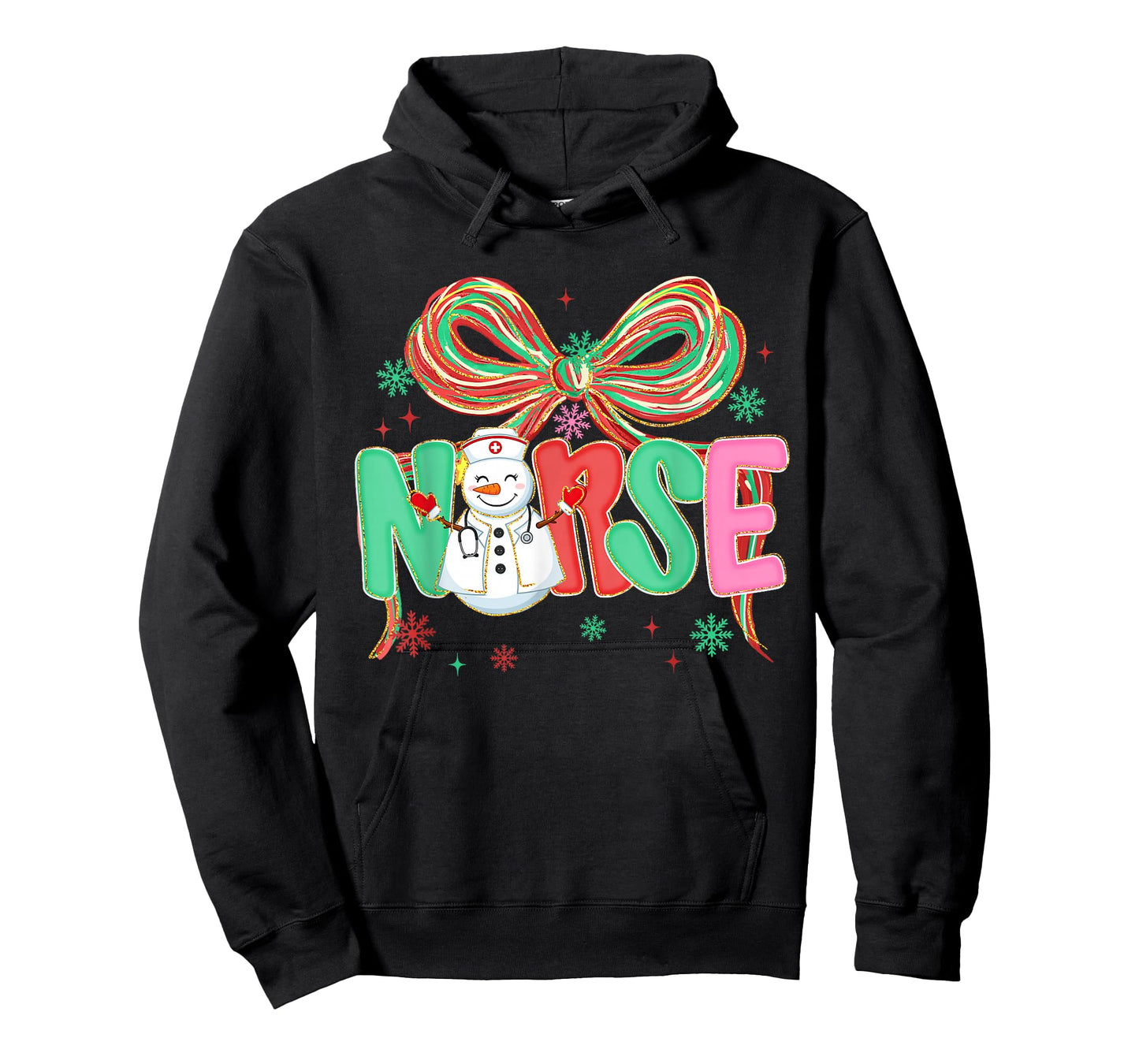 Christmas Nurse Coquette Bow Snowman Nursing Xmas Holiday T-Shirt