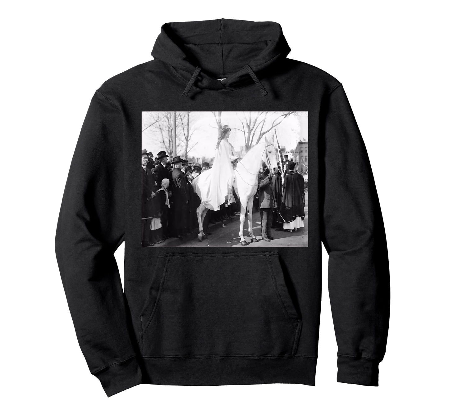 Suffragettes Protest On Horseback T-Shirt - Black, Unisex-Adults, Small, Short Sleeve, Regular Fit, Cotton, Women's History