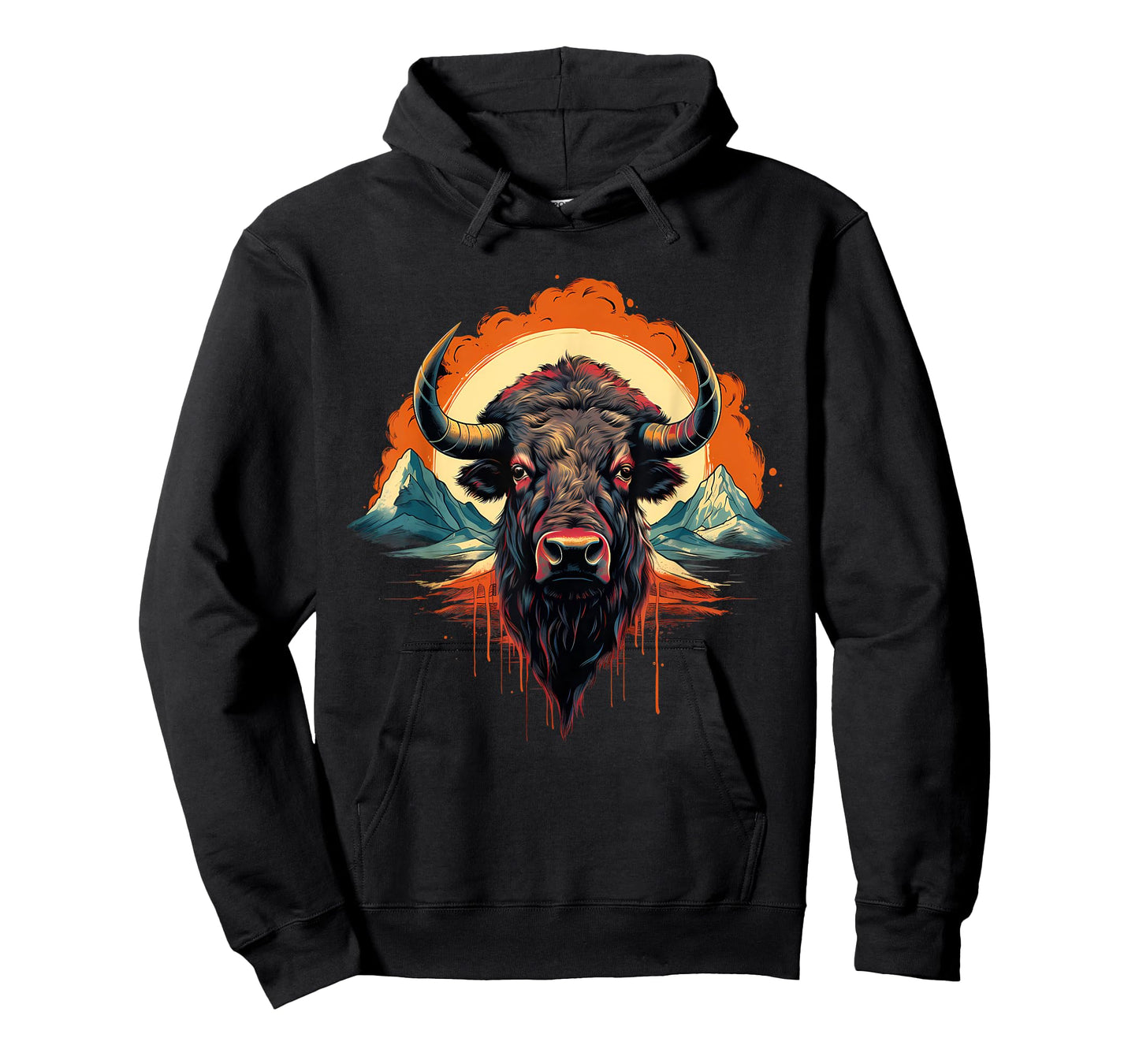 Buffalo Colorful Motif Artwork Wildlife Safari Nature Bison T-Shirt