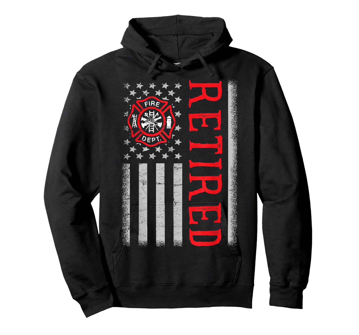 Thin Red Line Firefighter American Flag Retired T-Shirt