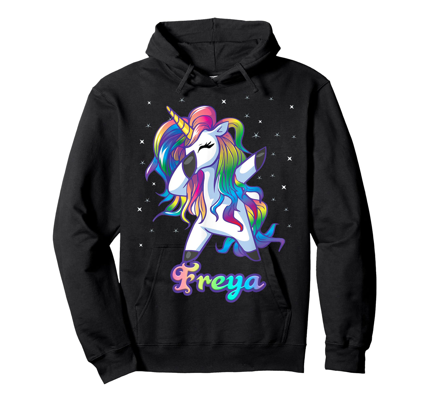FREYA Name Personalized Custom Rainbow Unicorn Dabbing T-Shirt