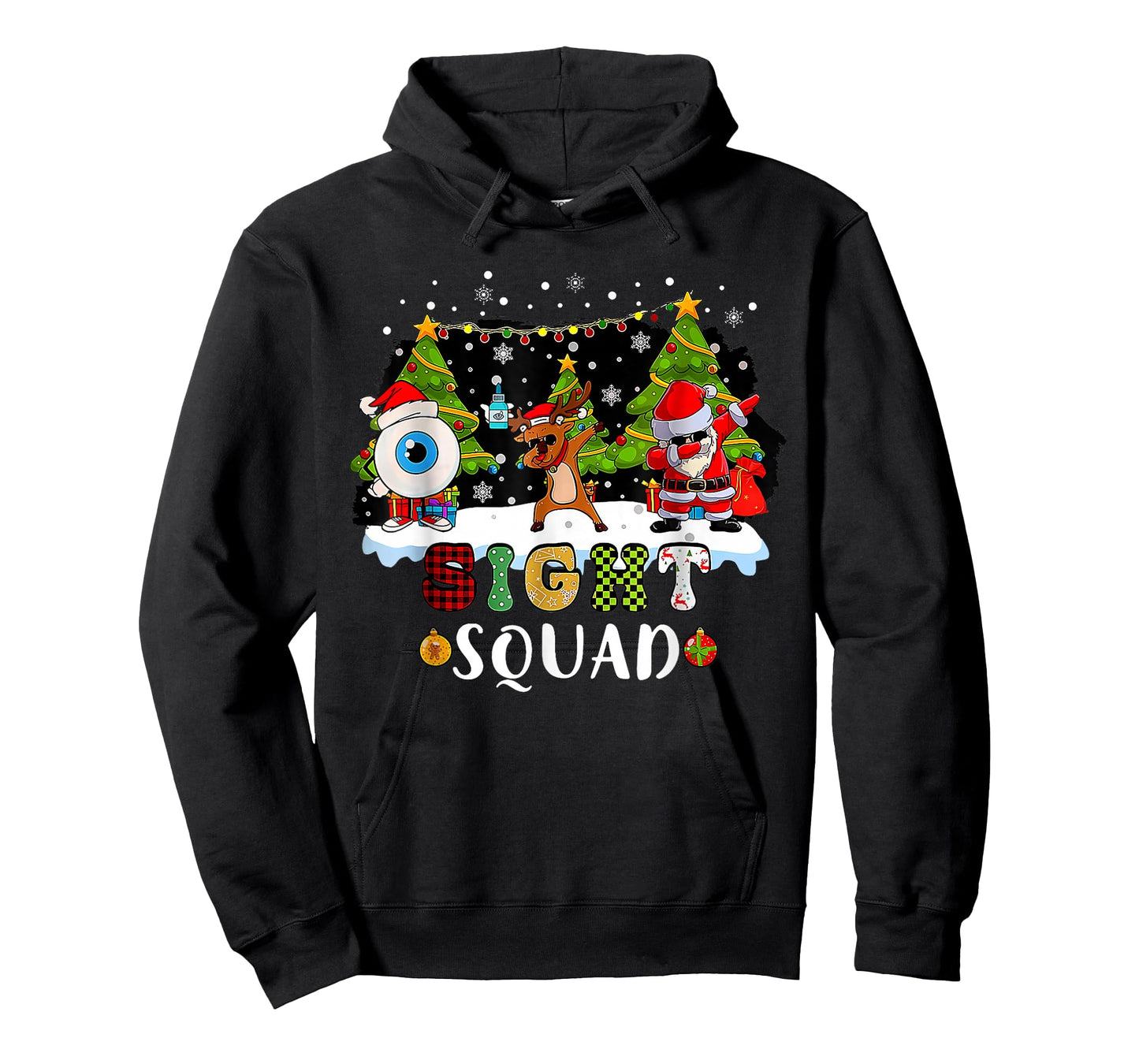 Christmas Sight Squad Santa Reindeer Dabbing Optometrist T-Shirt