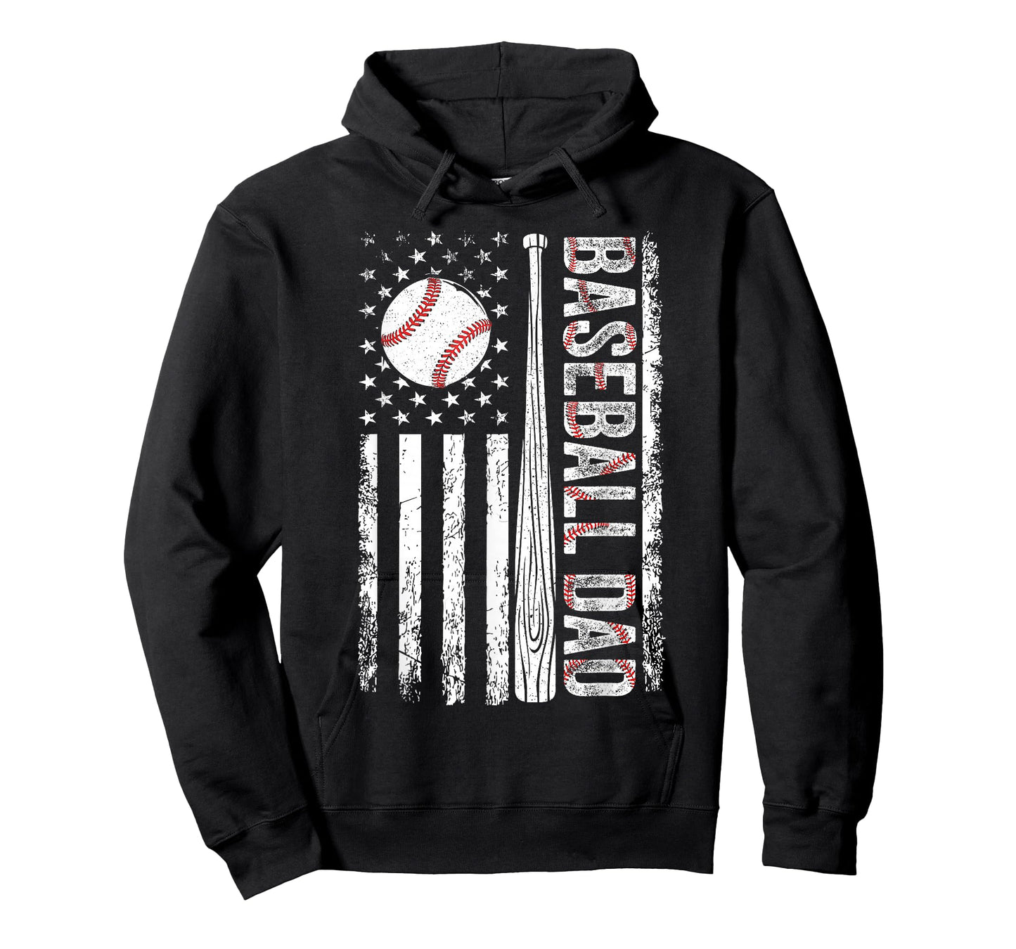 Baseball Dad American Flag Patriotic Father's Day USA Flag T-Shirt