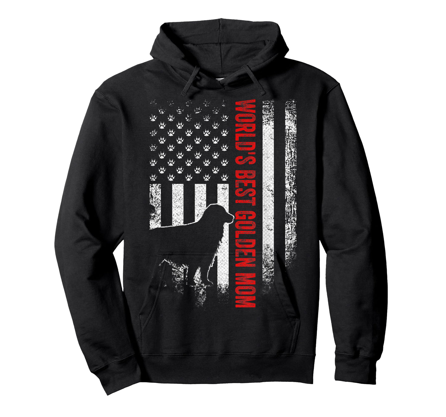 Vintage American Flag World's Best Golden Retriever Mom Gift T-Shirt
