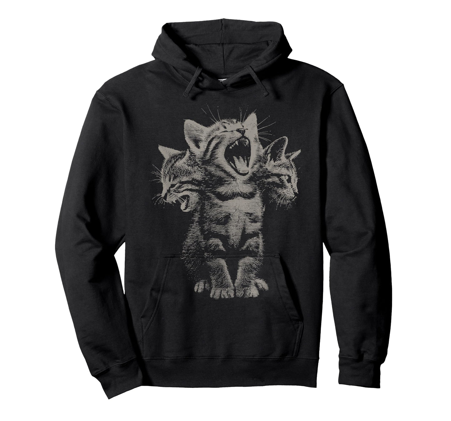 3 Headed Cat Funny Vintage Grunge y2k 90s Kitten T-Shirt