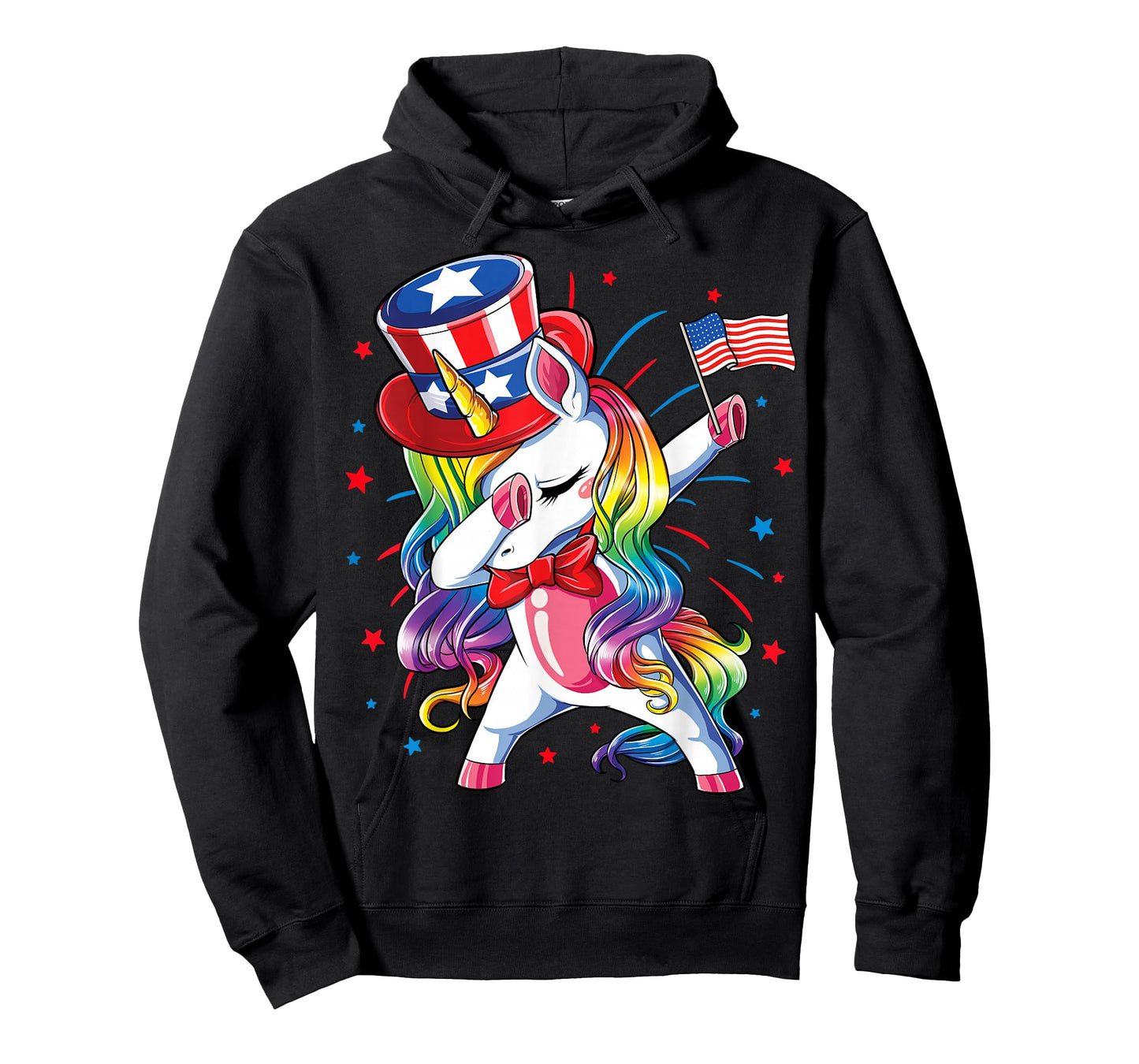 Dabbing Unicorn 4 July Uncle Sam Girls American T-Shirt