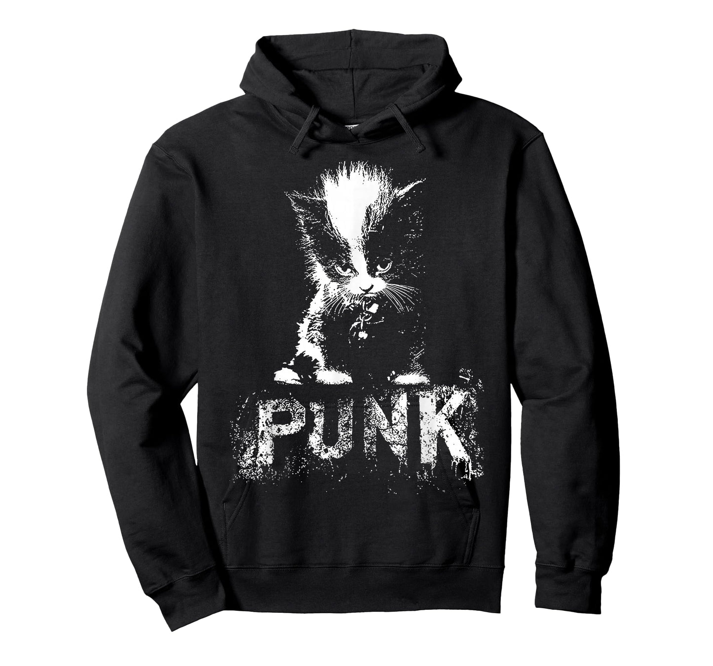 Punk Kitten Cat with Mohawk Grunge Gothic Design T-Shirt
