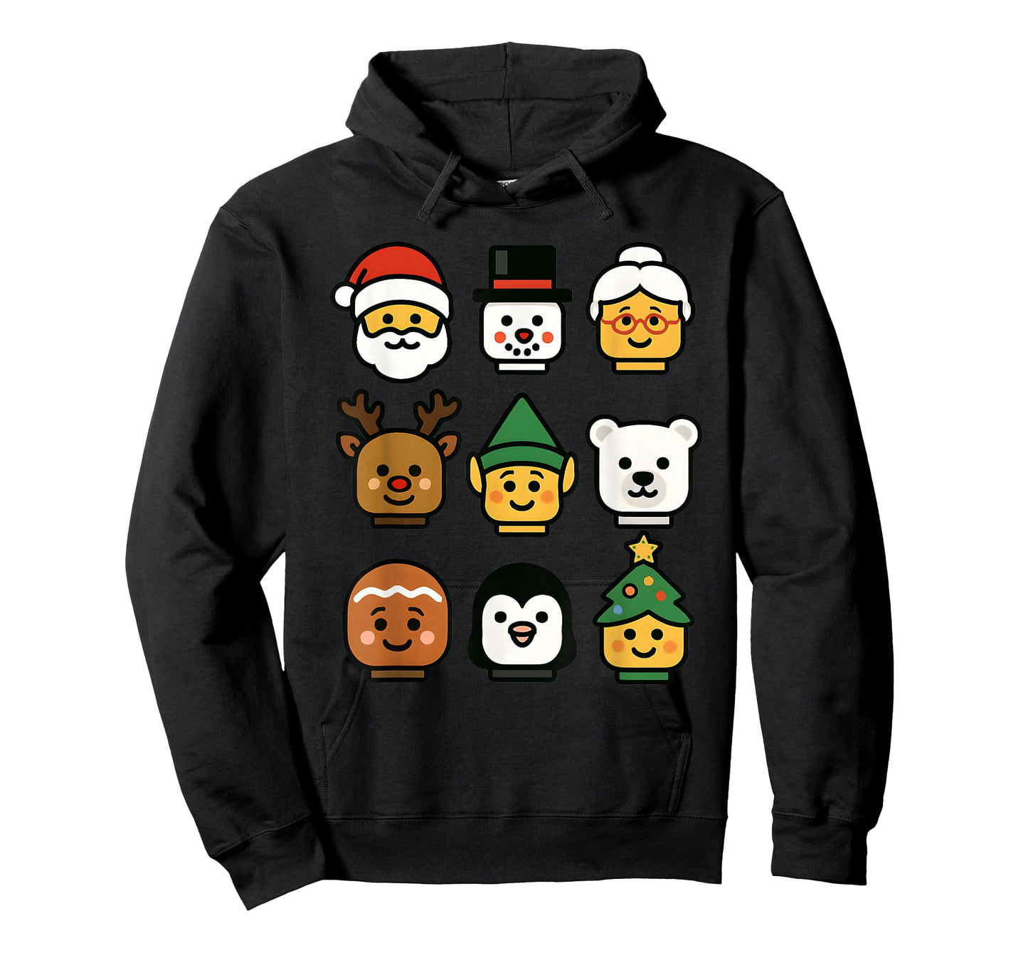 Christmas Building Brick Head Santa Elf Xmas Boys Kids Youth T-Shirt