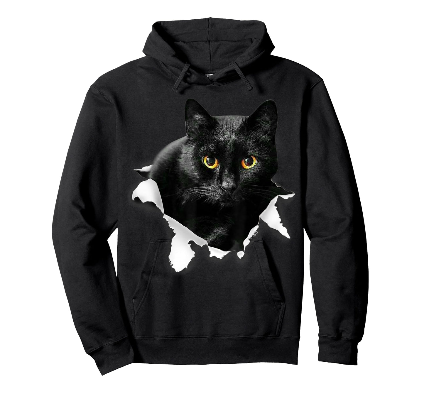 Black Cat Torn Cloth Gifts for Cat Lover, Cat Dad, Cat Mom T-Shirt