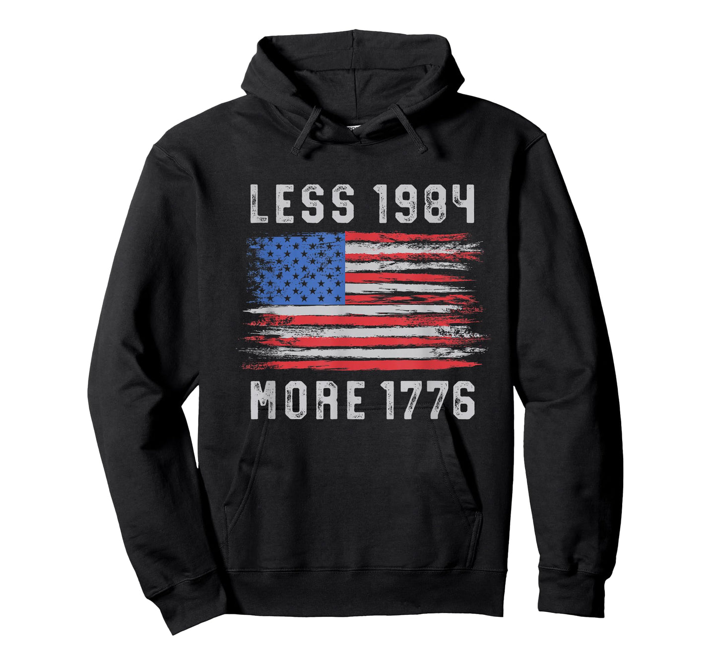 Less 1984 More 1776 Free Speech Vintage Grunge Flag July 4th T-Shirt