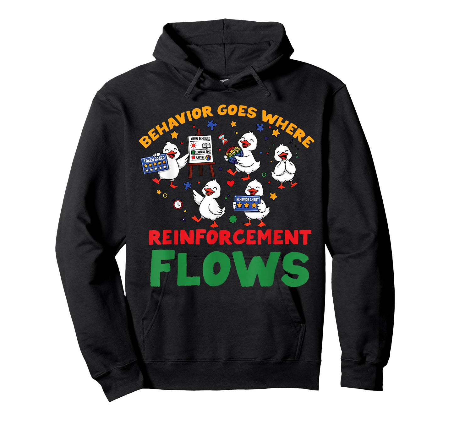 ABA Analyst Behavior Goes Where Reinforcement Flows RBT Duck T-Shirt