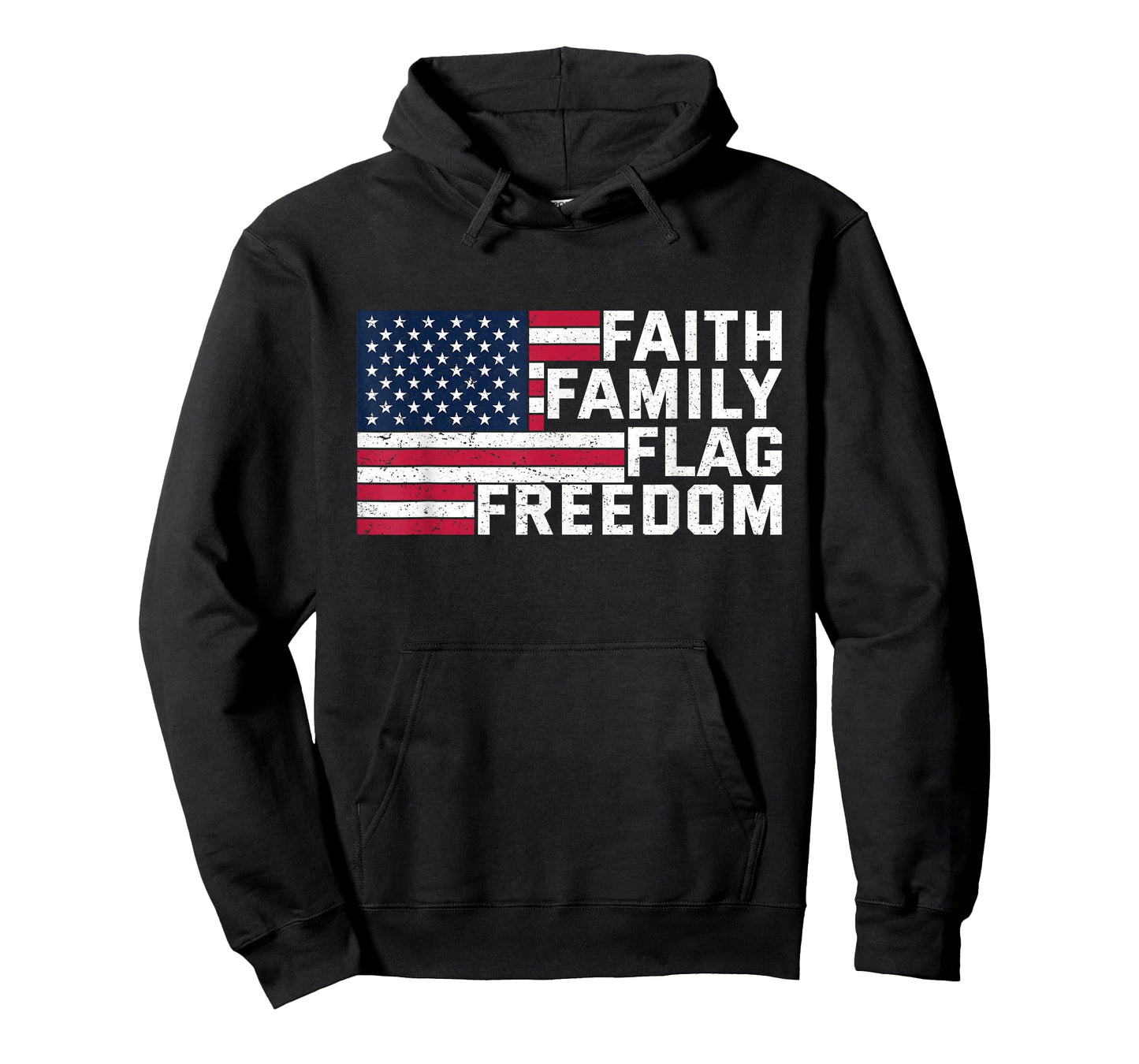 Faith Family Flag Freedom American Flag Christian Gift T-Shirt