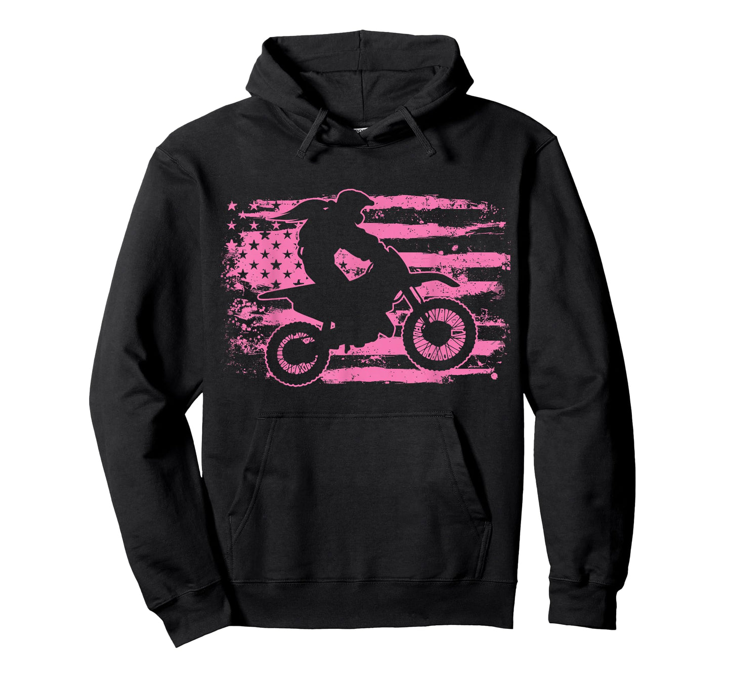 Motocross Dirt Bike Girl USA Flag T-Shirt