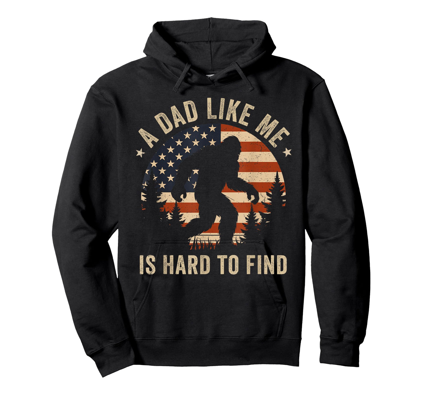 Dad Like Me is Hard to Find Bigfoot USA Flag Funny Men T-Shirt