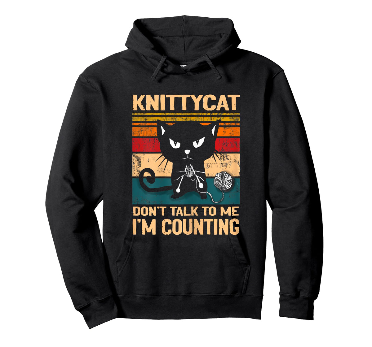 Black Cat Dont talk to me I´m counting Knitting Lover Knit T-Shirt for Women