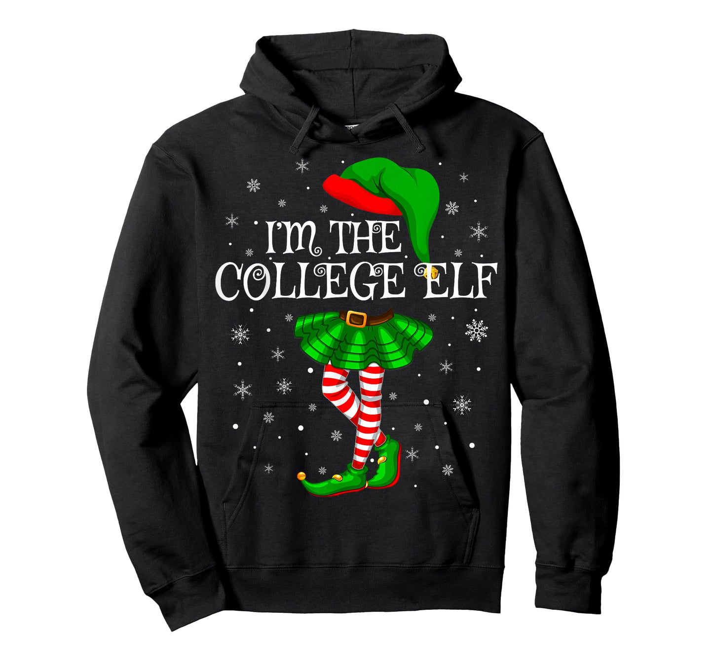 College Elf Christmas Family Group Women Girls Xmas Pajama T-Shirt