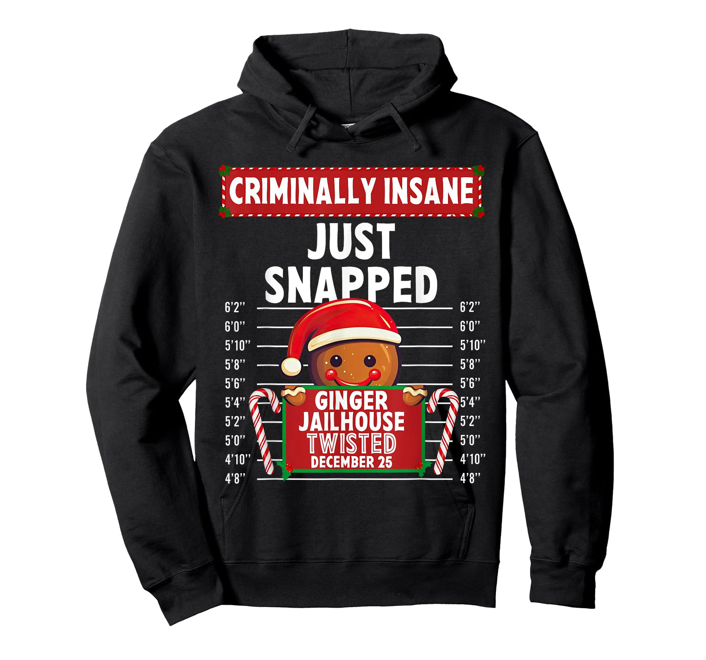 Criminally Insane Ginger Jailhouse Christmas Gingerbread T-Shirt