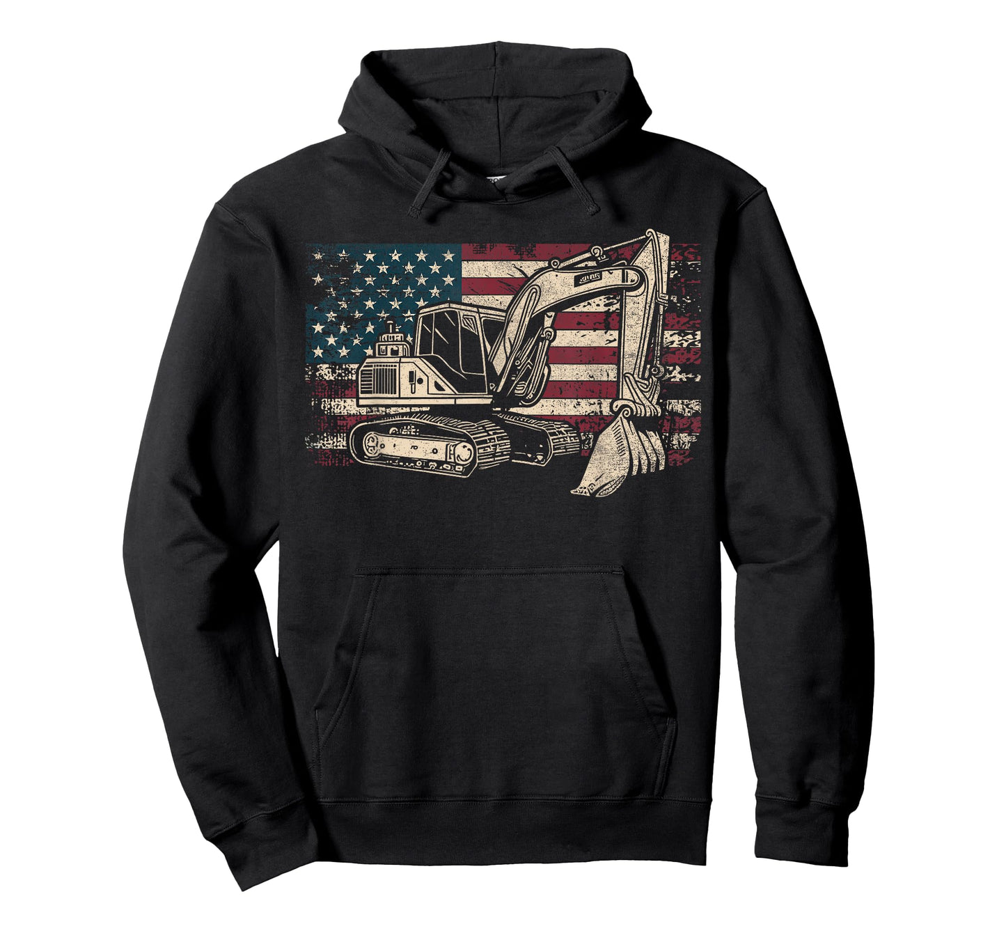 Excavator American Flag Patriotic Excavator 4th of July T-Shirt