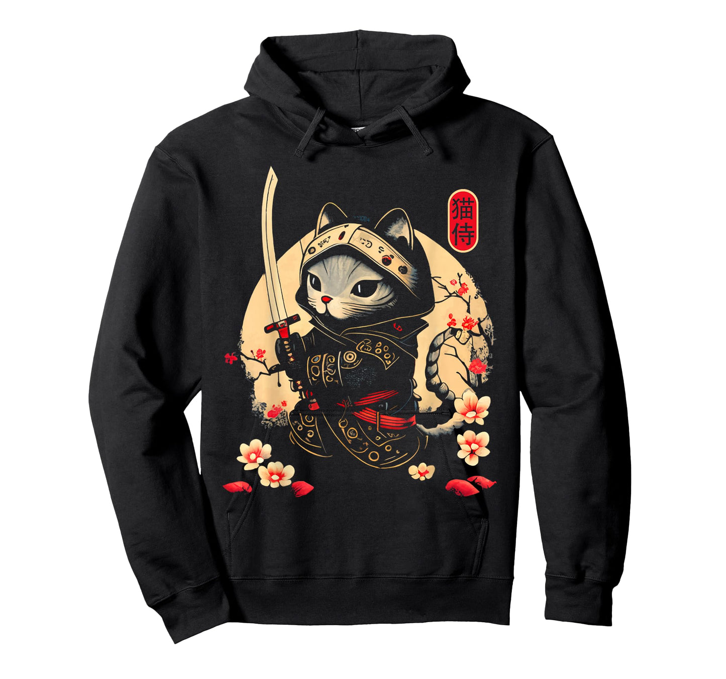 Japanese Samurai Cat Tattoo, Kawaii Ninja Cat T-Shirt