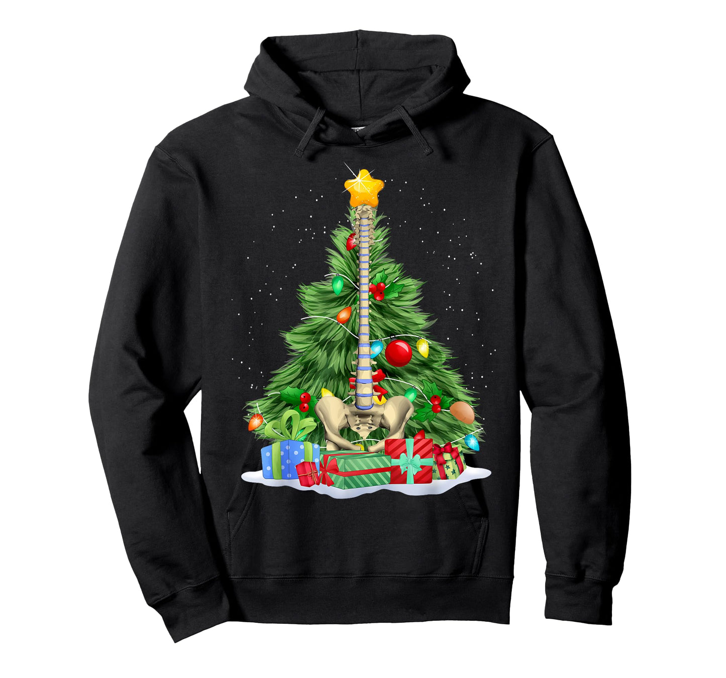 Chiropractic Spine Tree Chiropractic Anatomy Bone Christmas T-Shirt