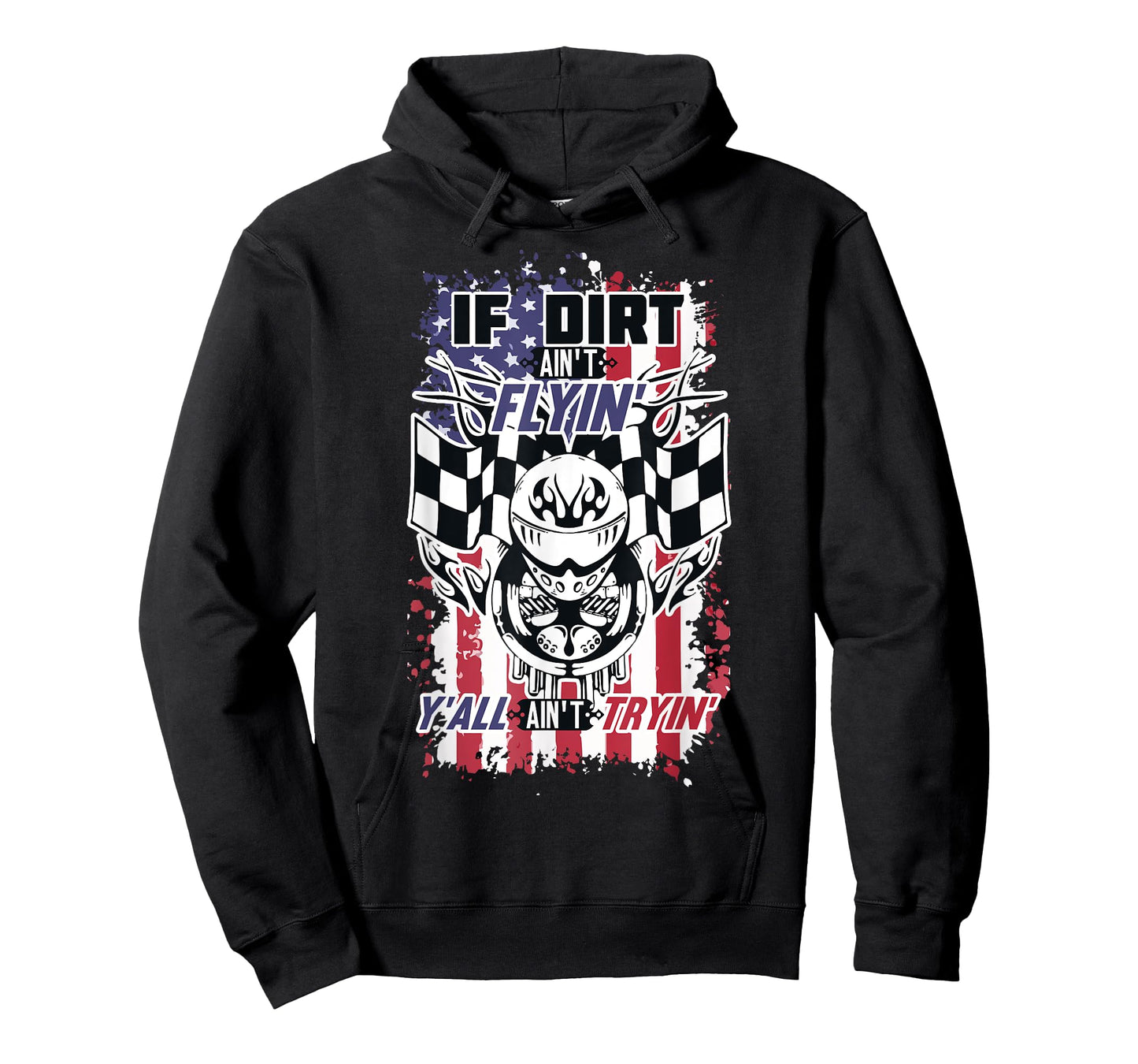 Patriotic Dirt Track, Motocross & Stock Car Racing T-Shirt T-Shirt
