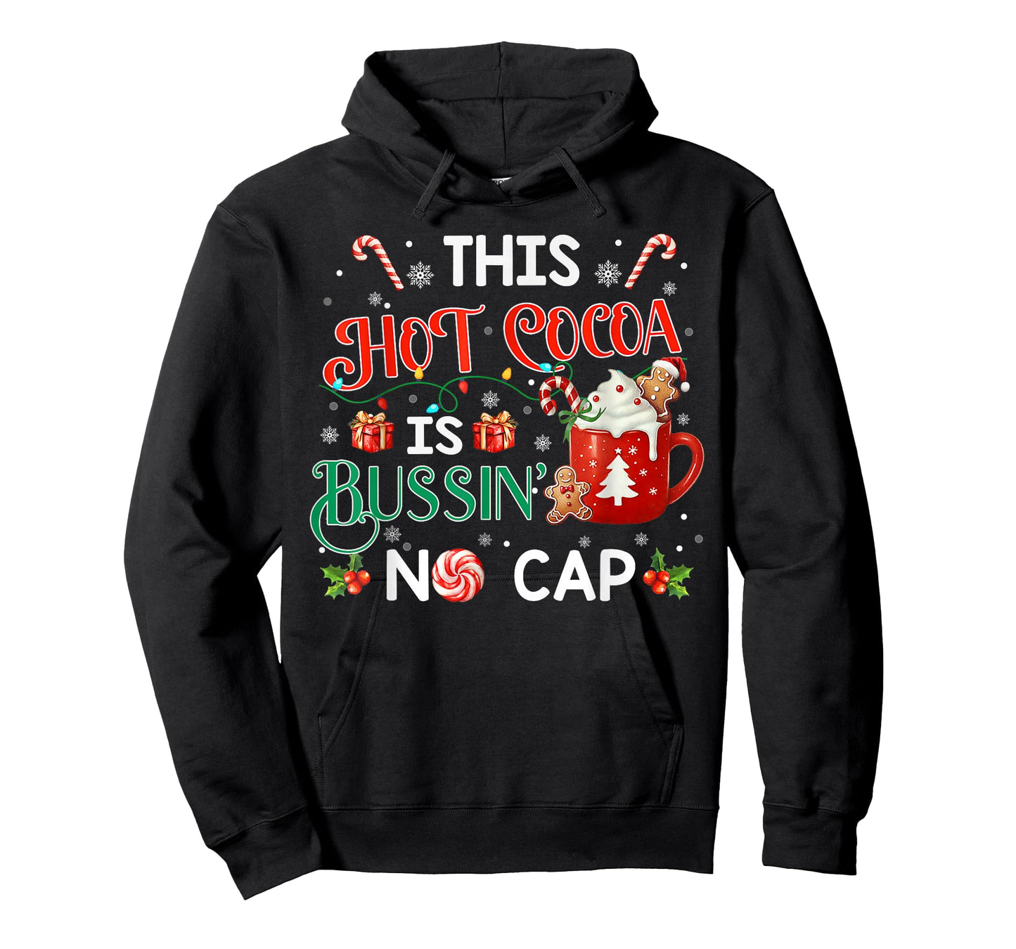 This Hot Cocoa is Bussin’ No Cap Christmas Gen Z Matching T-Shirt