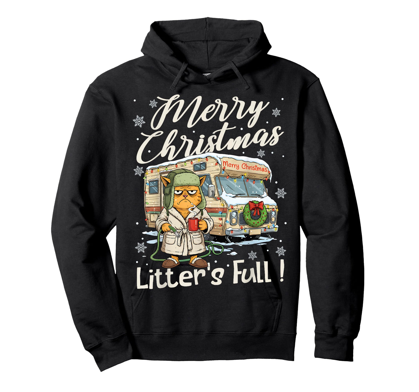 Litter's Full Funny Cat Parody Outfit Sarcastic Christmas T-Shirt