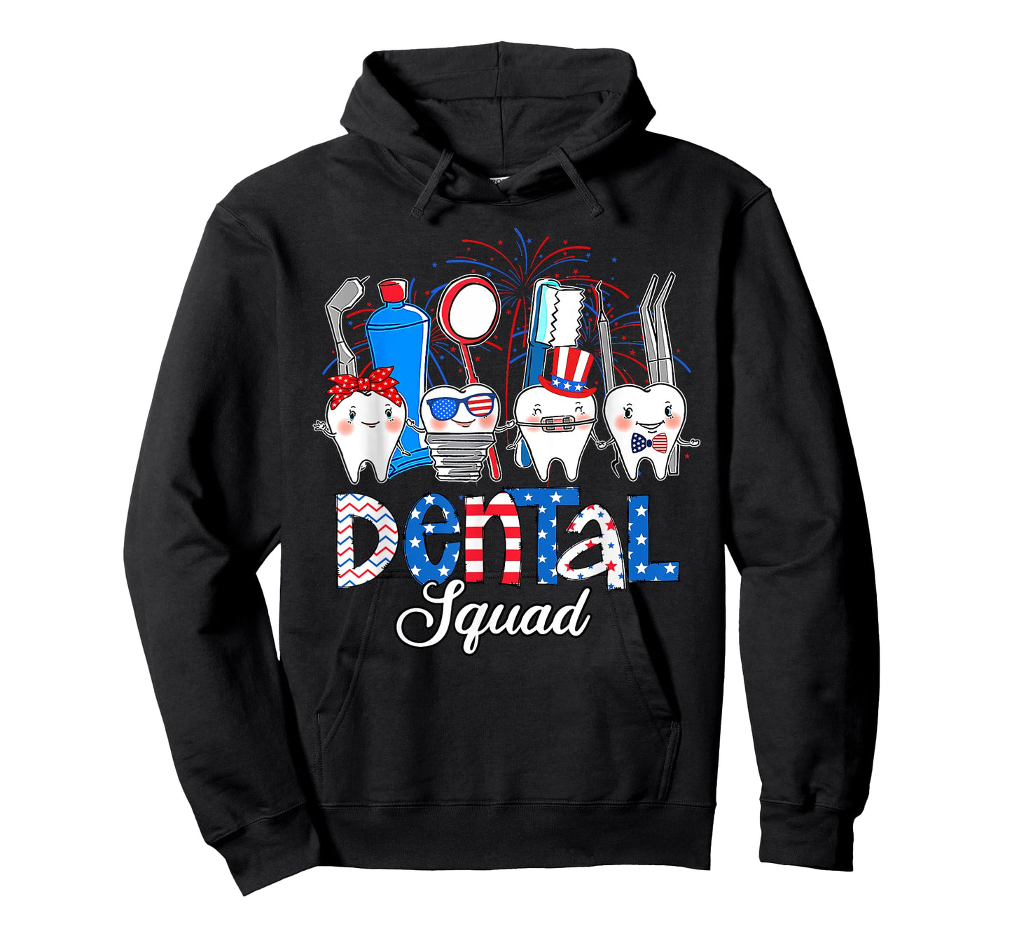 Funny Teeth Dental Squad Dentist Happy 4th of July 2022 Women Men T-Shirt