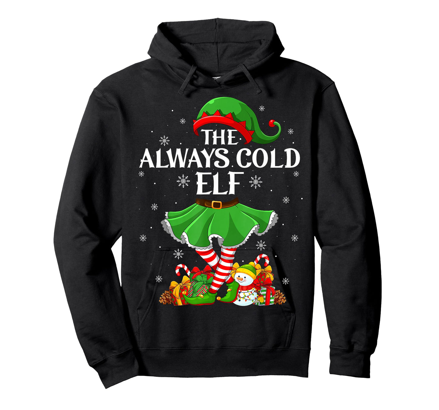 Always Cold Elf Christmas Family Elf Squad Xmas Girls Women T-Shirt