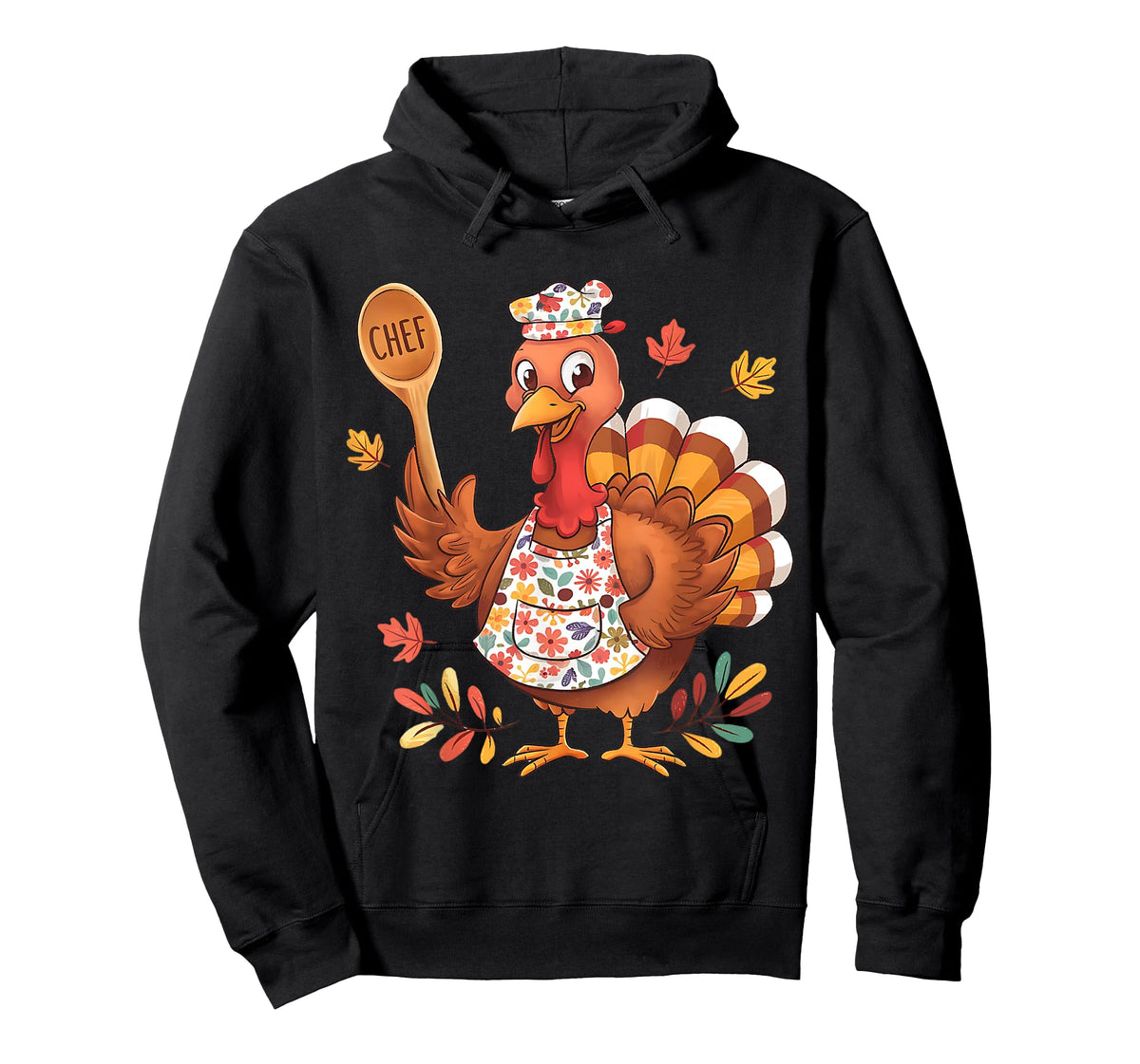 Funny Thanksgiving Chef Turkey Cute Fall Cooking Design T-Shirt