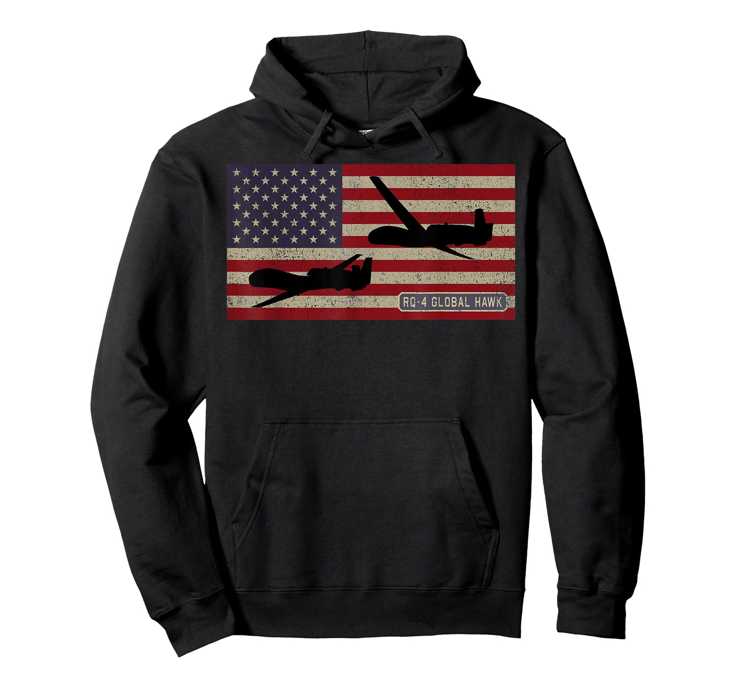 RQ-4 Global Hawk Military UAV Drone American Flag T-Shirt