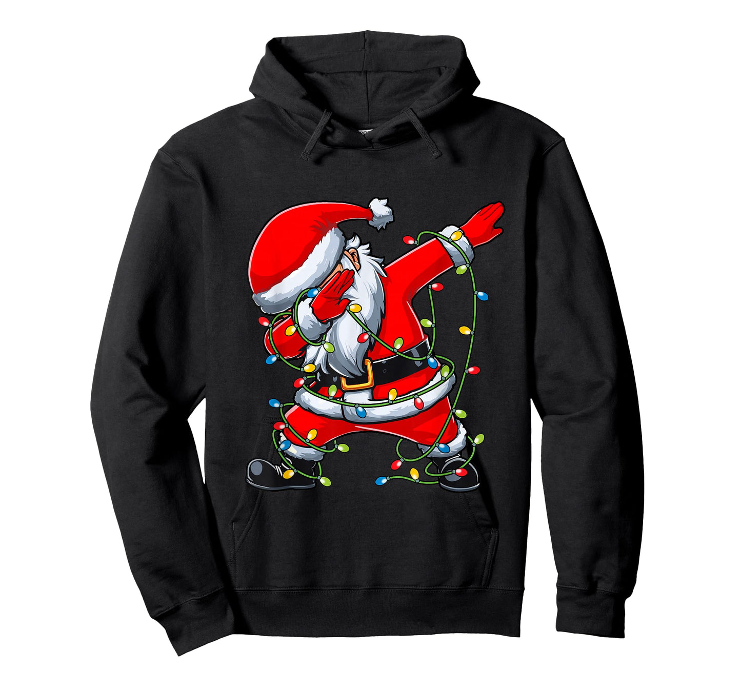 Santa Christmas Tree Lights Boys Girls Kids Dab Xmas T-Shirt