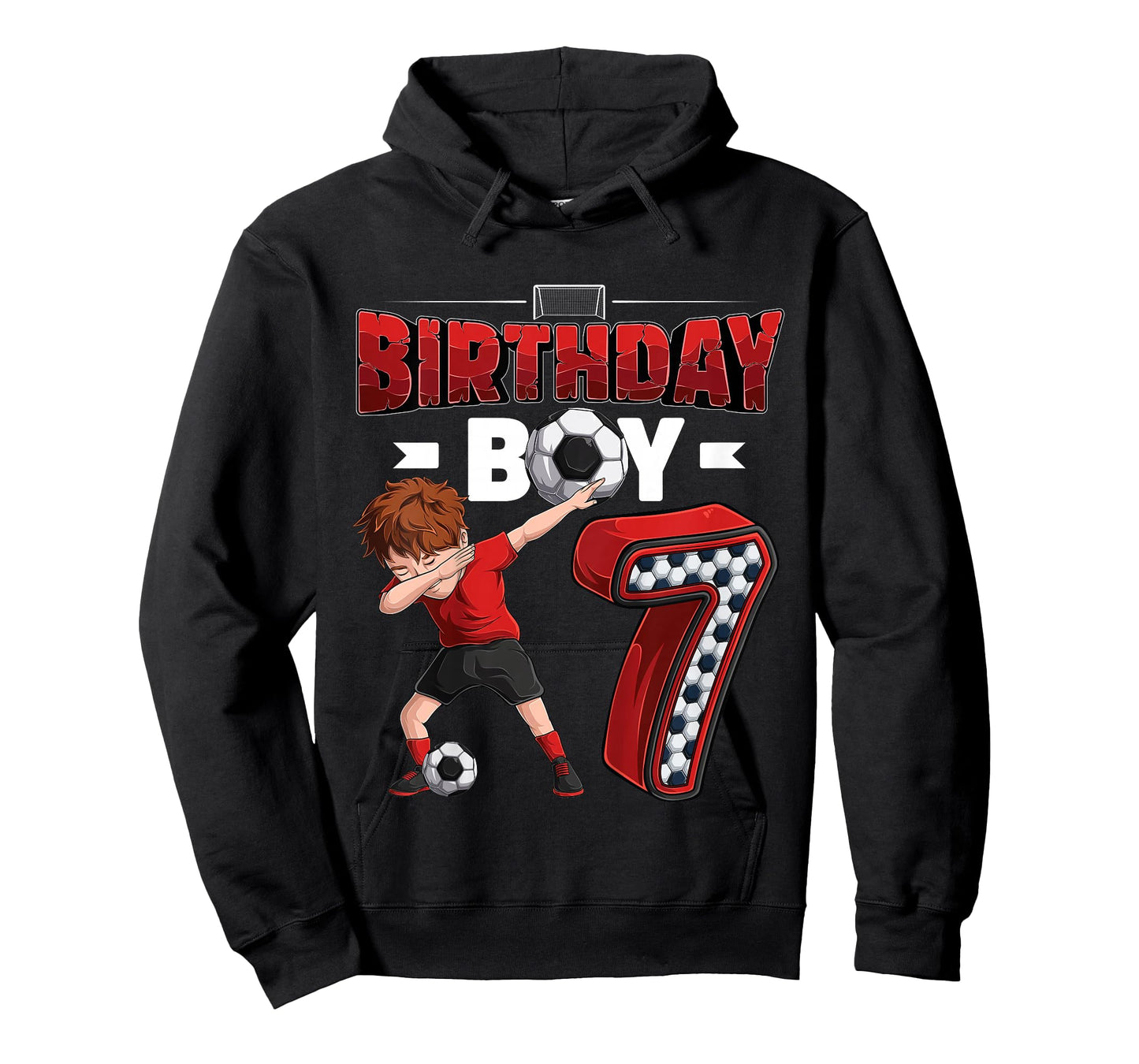 Kids Dabbing boy 7 Year Old Soccer Player 7th Birthday Party T-Shirt