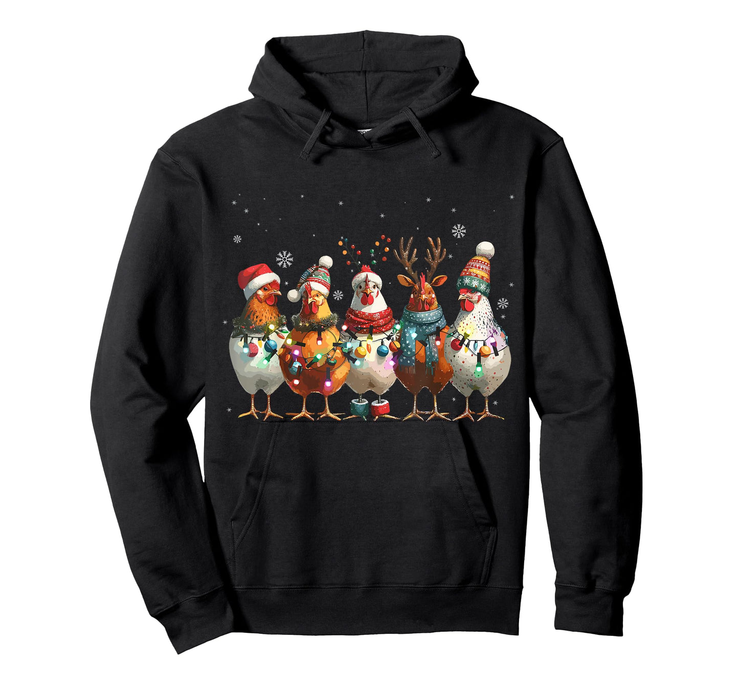 Christmas Lights Chicken Santa Funny Xmas Tree Chicken T-Shirt