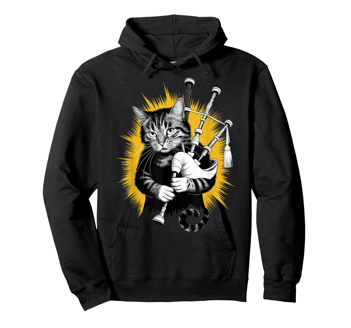 Rockstar Piper Cat on Cat Bagpipes T-Shirt