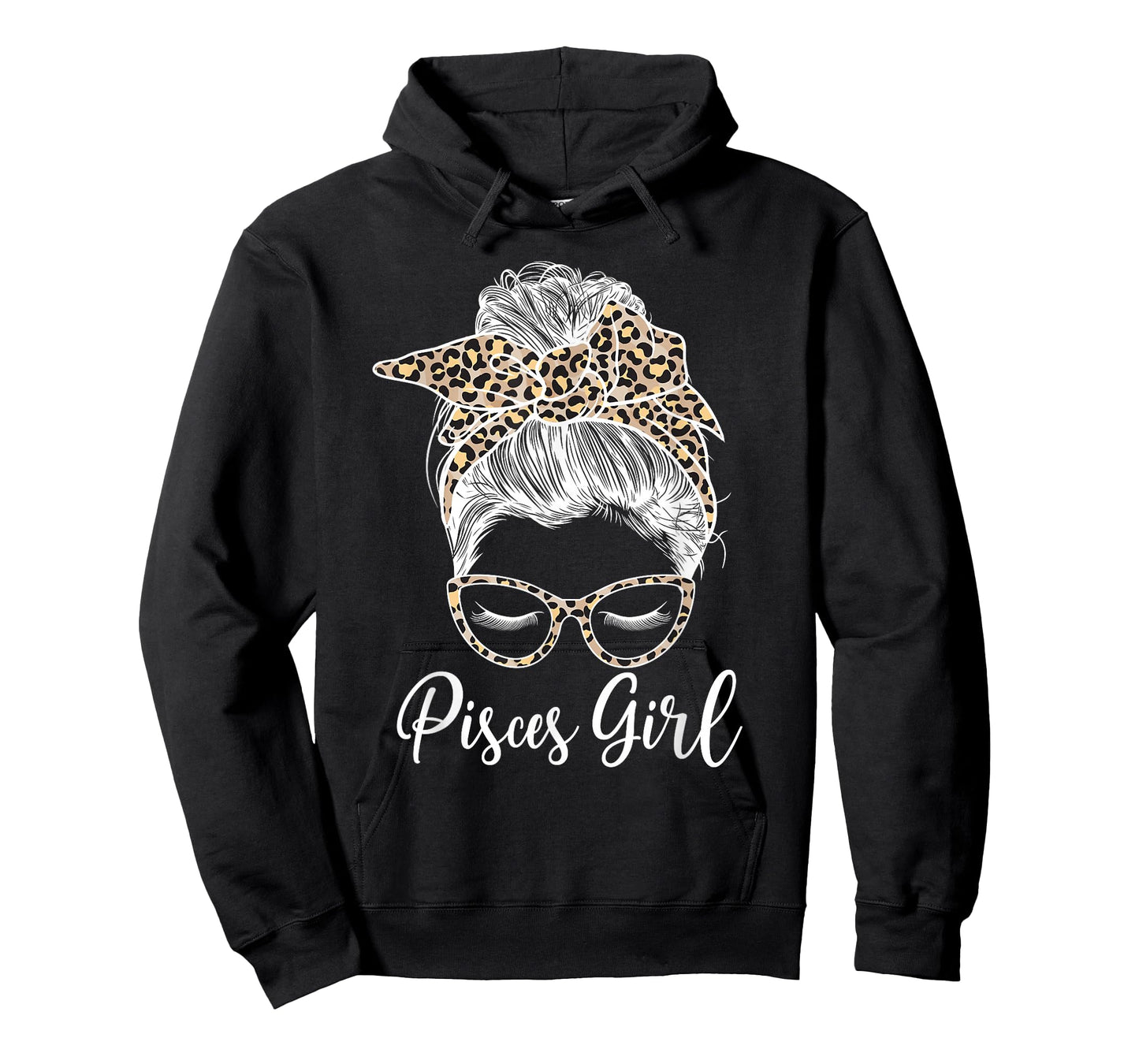 Pisces Girl Messy Bun Pisces Zodiac Sign Pisces Birthday T-Shirt