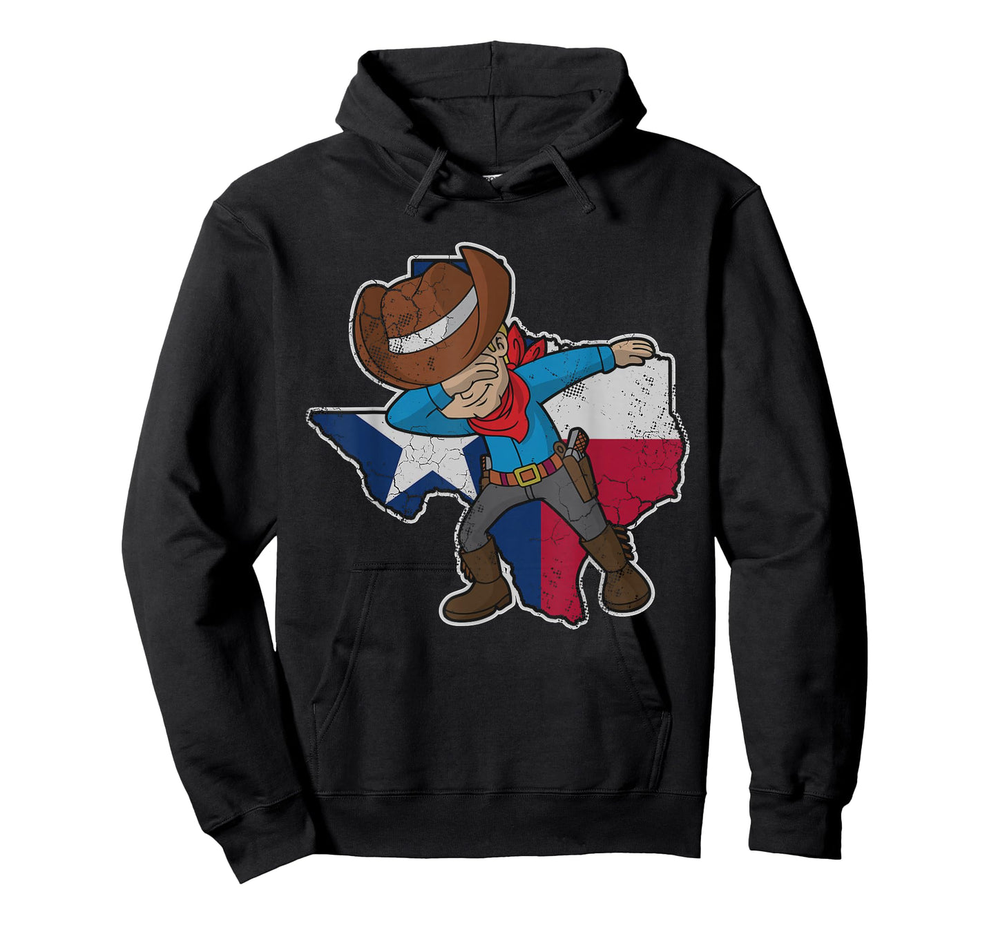 Dabbing Cowboy Texas Texan Flag Map Vintage Distressed Fade T-Shirt Small
