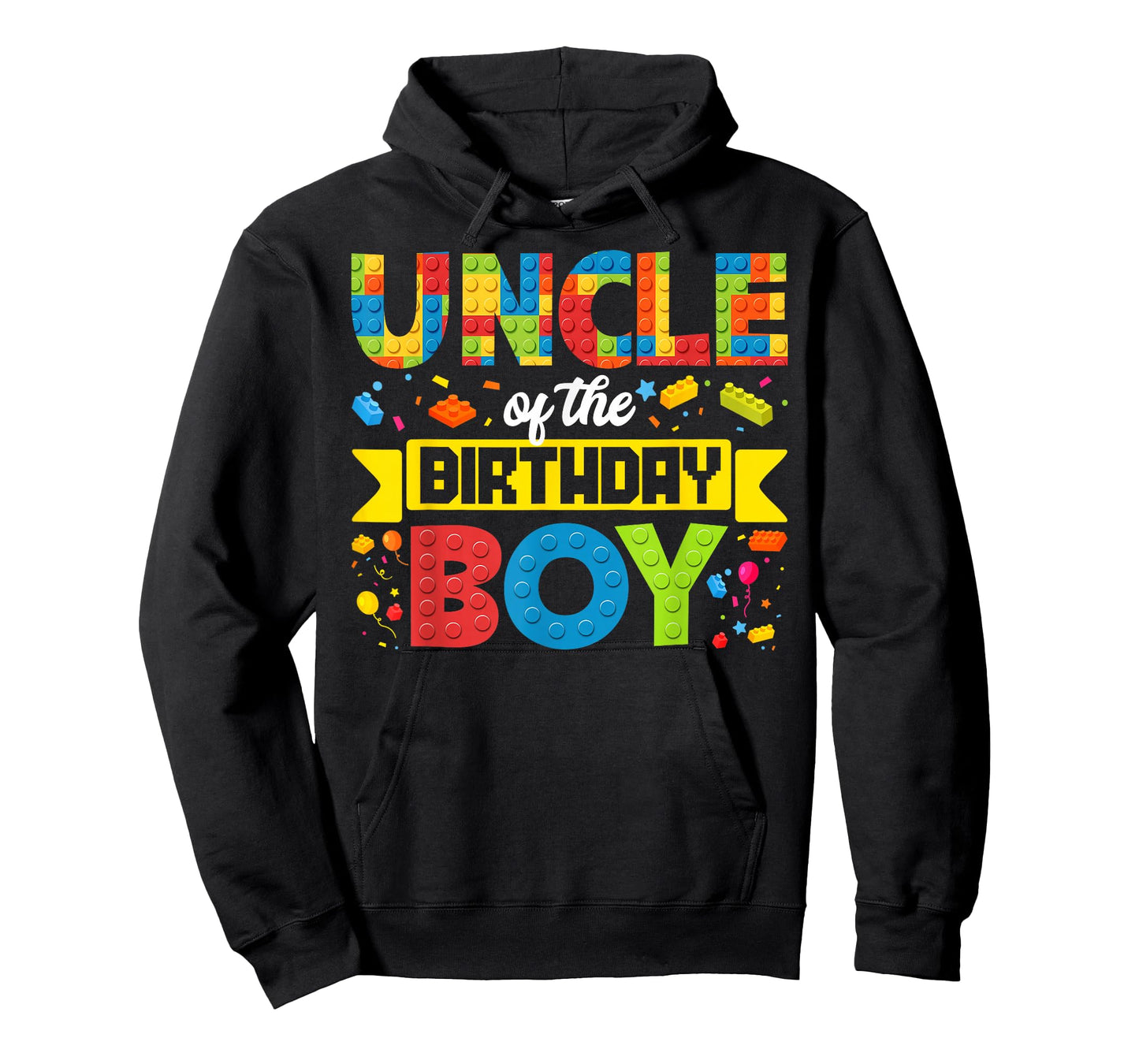 Uncle Of The Birthday Boy Master Builder Kid Building Blocks T-Shirt