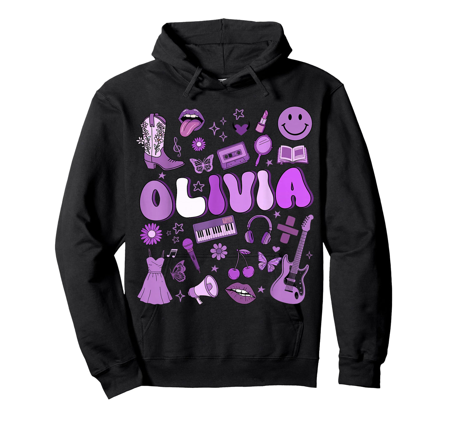 Olivia First Name I Love Olivia Groovy 80's Girls Kids T-Shirt