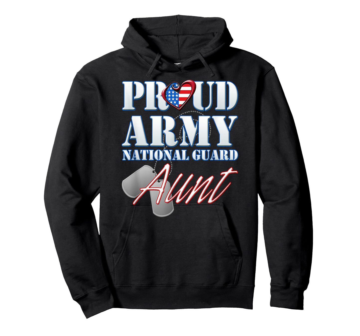 Proud Army National Guard Aunt USA Heart Flag Shirt T-Shirt