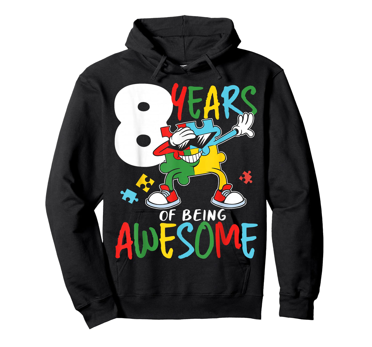 8 Year Old Birthday Autistic Boy Girl Autism Awareness T-Shirt