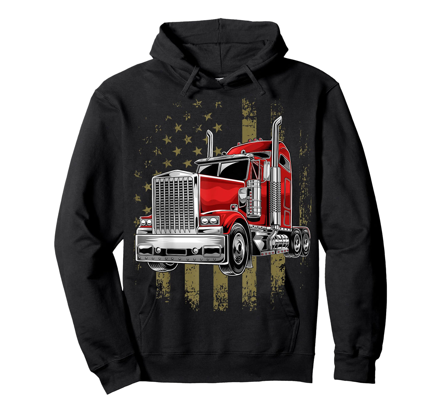Patriotic Truck Driver American Flag Shirt Trucker Gifts Men T-Shirt