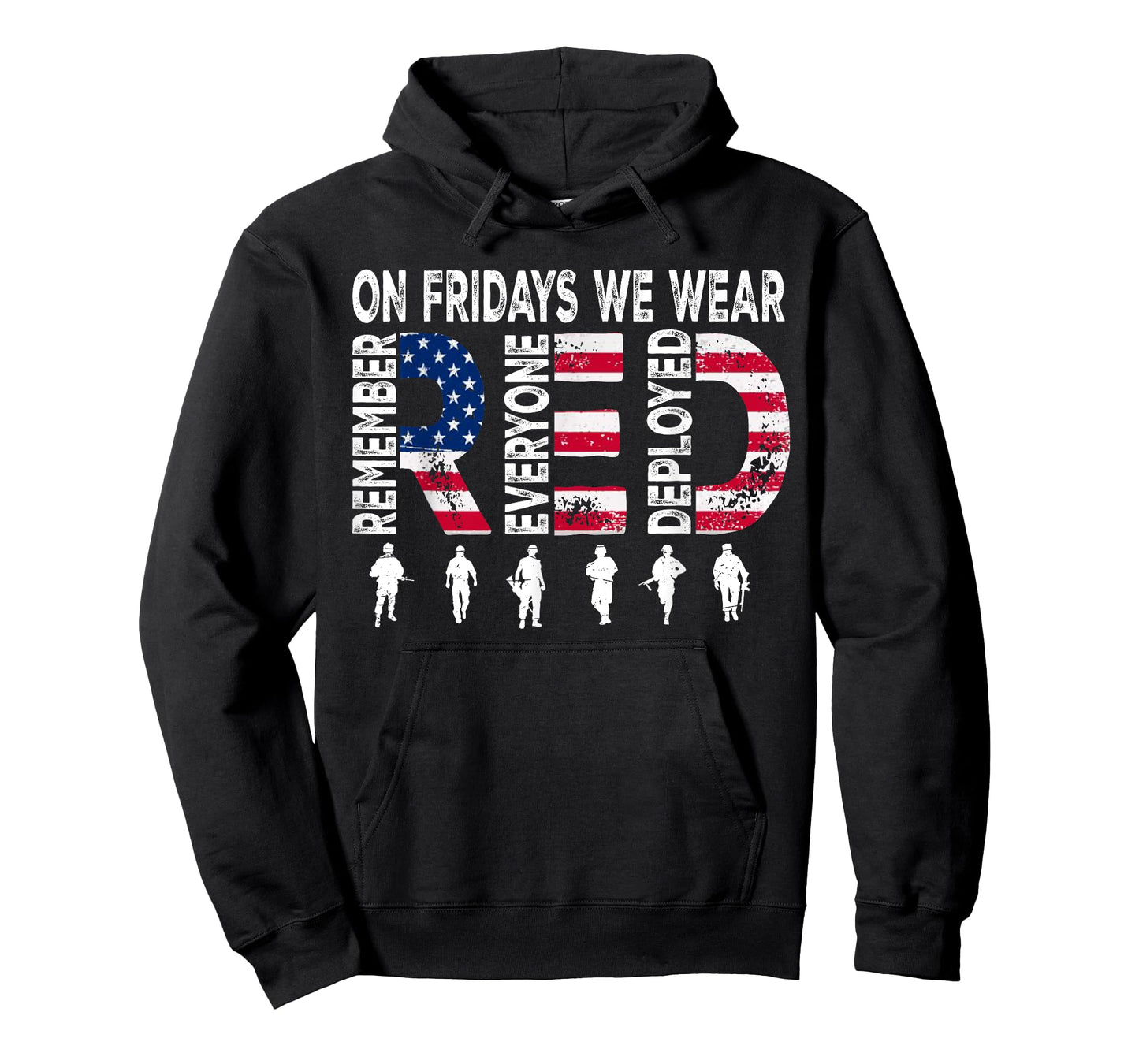 On Friday We Wear Red Friday Military Support troops US Flag T-Shirt