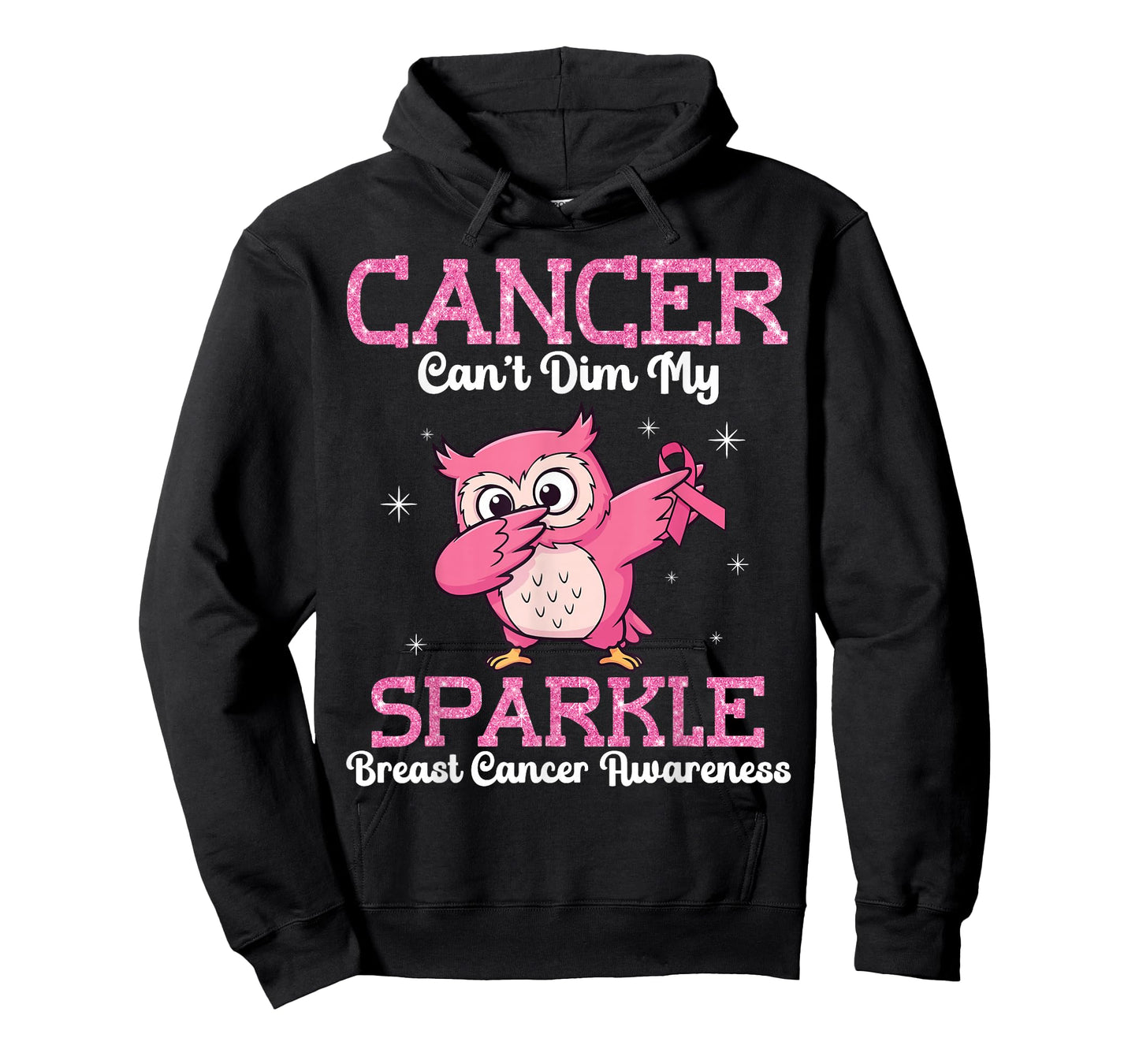 Cute Owl Dabbing Cancer Can’t Dim Me Breast Cancer Awareness T-Shirt