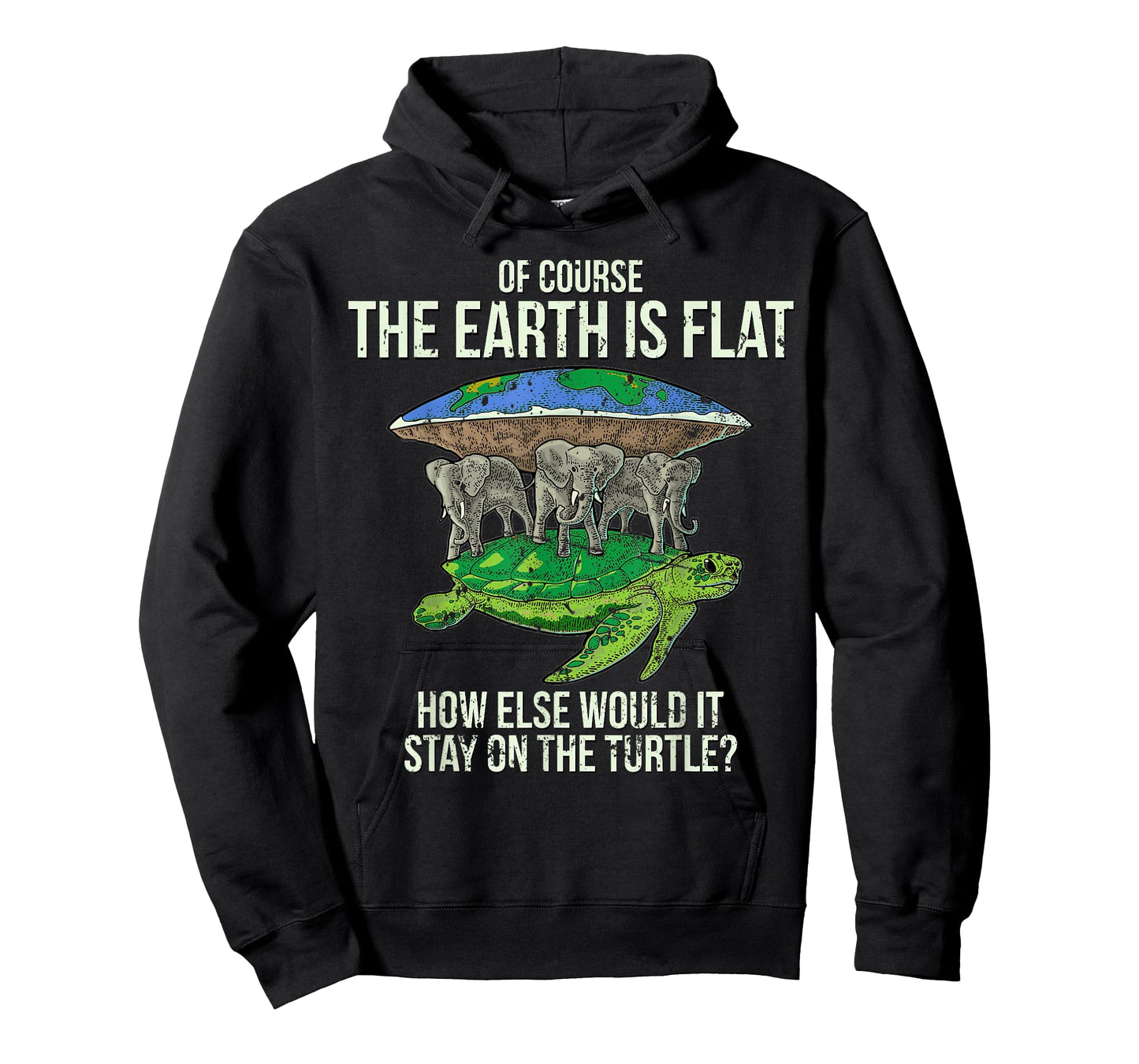 Flat Earth Society T Shirt Turtle Elephants Men Women Gift T-Shirt