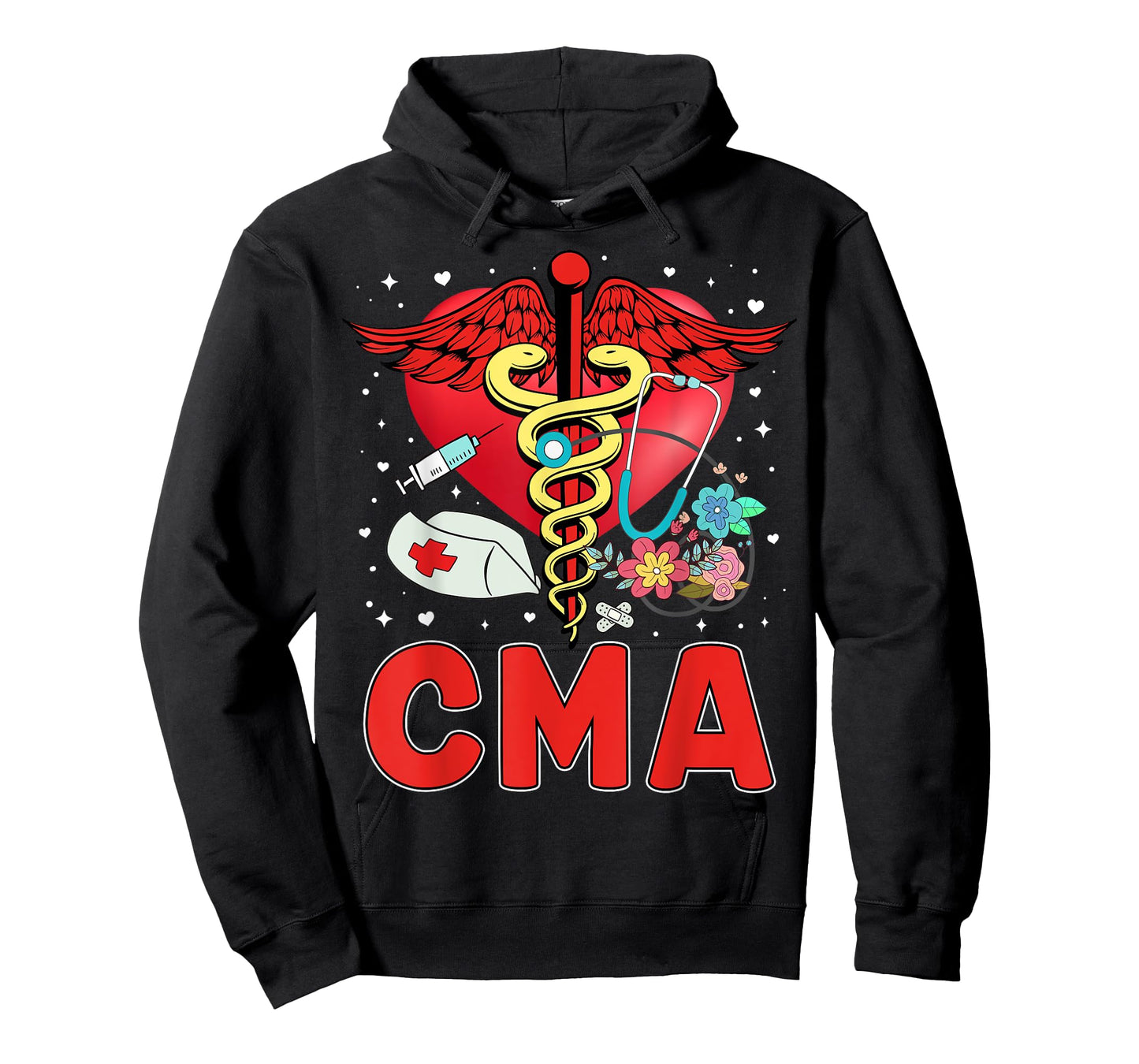 Cute CMA Shirt For Women Caduceus Stethoscope Heartbeat T-Shirt
