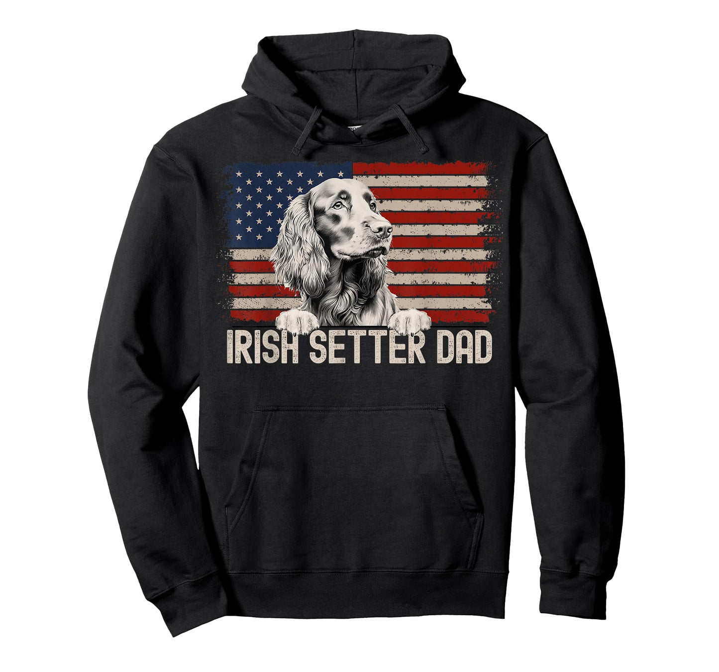 Best Dog Dad Ever American Flag - Irish Setter Dad T-Shirt