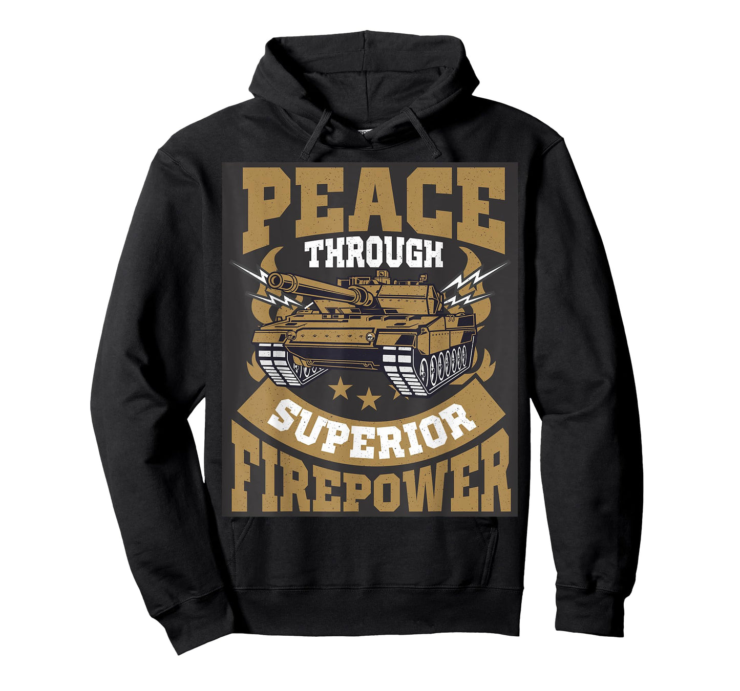Peace Through Superior Firepower USA Flag Soldier Military T-Shirt for Women Men