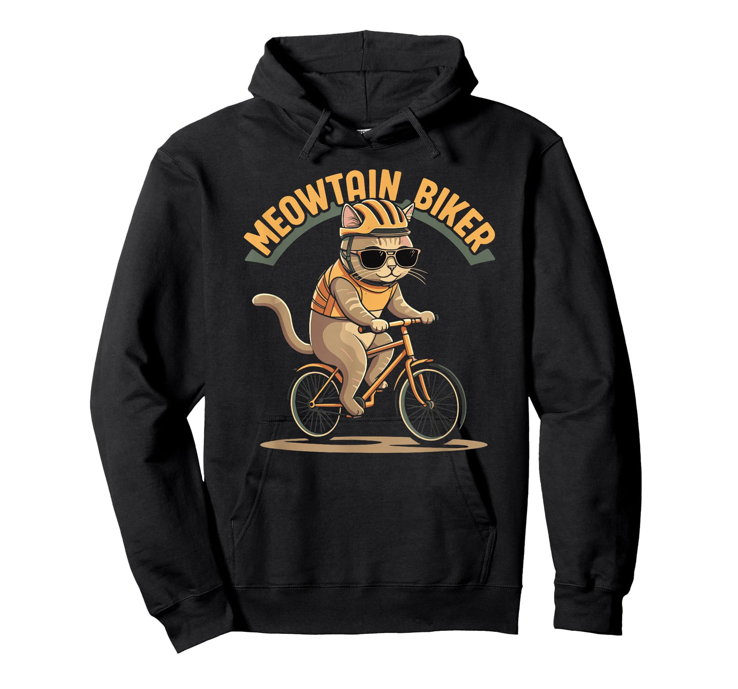 Meowtain Biker Cat MTB Funny Mountain Bike Rider Cyclist T-Shirt